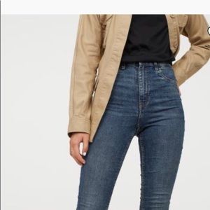 H&M high waist jeans in washed superstretch denim